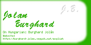 jolan burghard business card