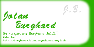jolan burghard business card